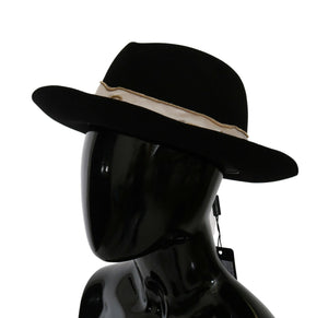 Black Lapin Amor Gignit Wide Brim Panama Hat