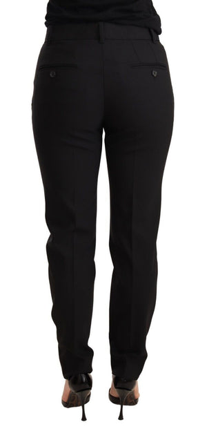 Black Tapered Women Trouser Virgin Wool Pants