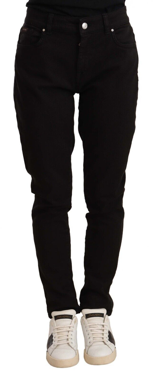 Black Skinny Slim Denim Cotton Stretch Jeans