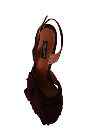 Dark Purple Suede Ankle Strap Sandals Shoes