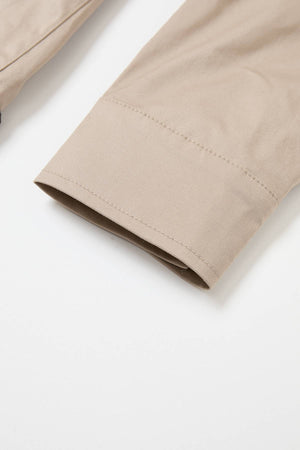 Belted Mixed-Media Pleated Shirt Dress