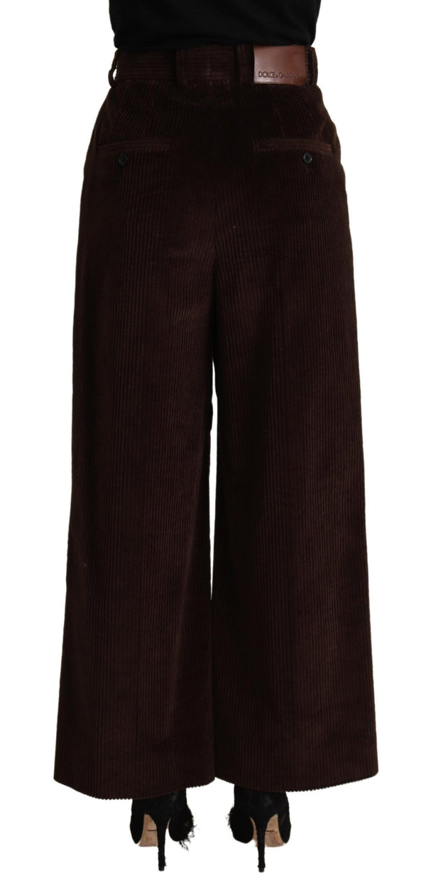Black Cotton High Waist Trouser Wide Leg Pants