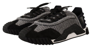 Black Gray Fabric Lace Up NS1 Sneakers Shoes