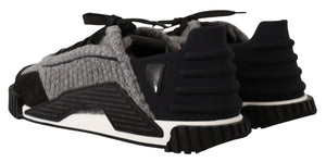 Black Gray Fabric Lace Up NS1 Sneakers Shoes