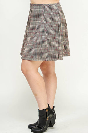 Plaid Pleated Mini Skirt