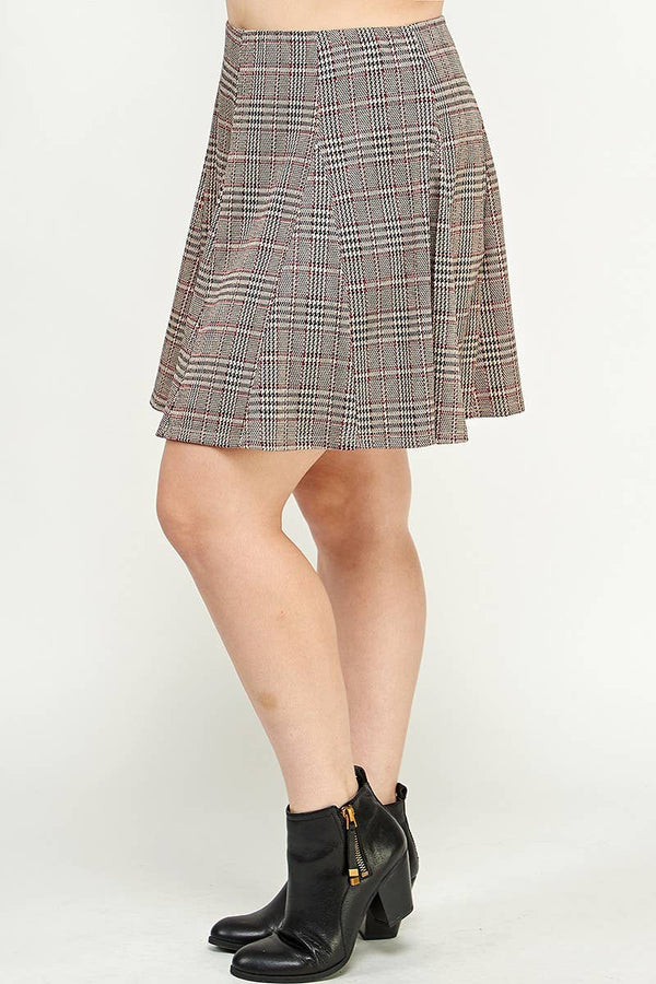 Plaid Pleated Mini Skirt