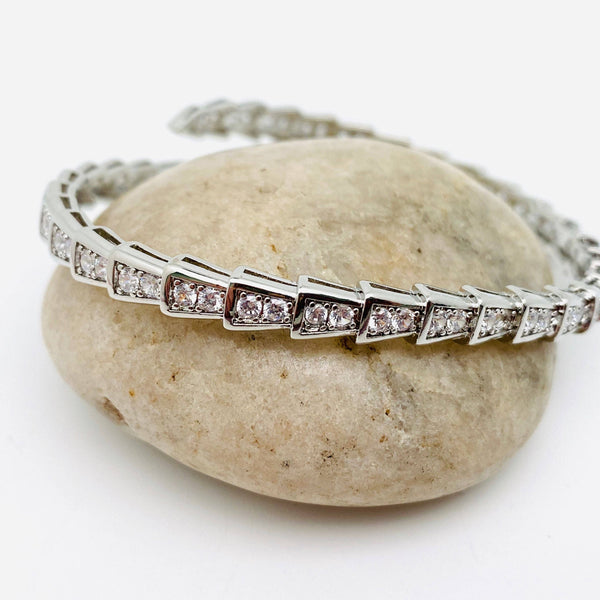 Serpent Crystal Cuff Bracelet