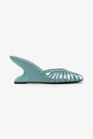 Sculpted Seafoam Wedge Mule