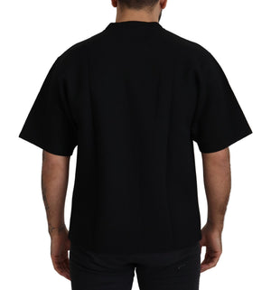 Black Logo Cotton Crewneck T-shirt