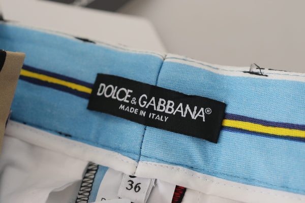 Multicolor Striped High Waist Cotton Pants