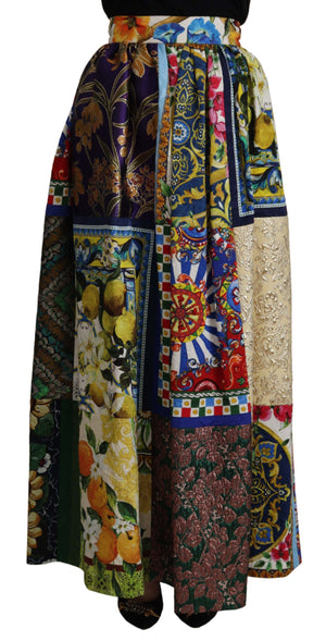 Multicolor Patchwork Sicily Long Maxi Skirt