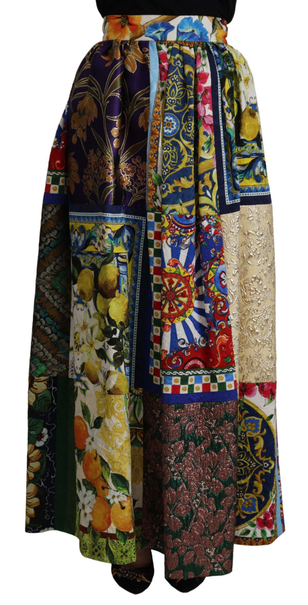 Multicolor Patchwork Sicily Long Maxi Skirt