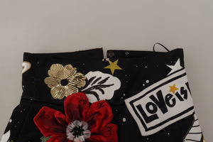 Black Love Clock Sequined Piano Skirt