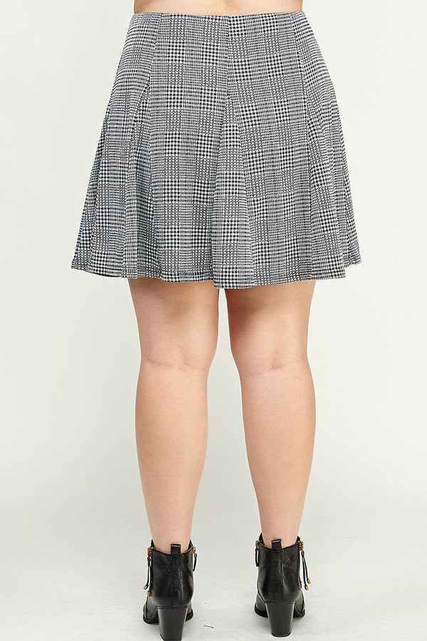 Plaid Pleated Mini Skirt