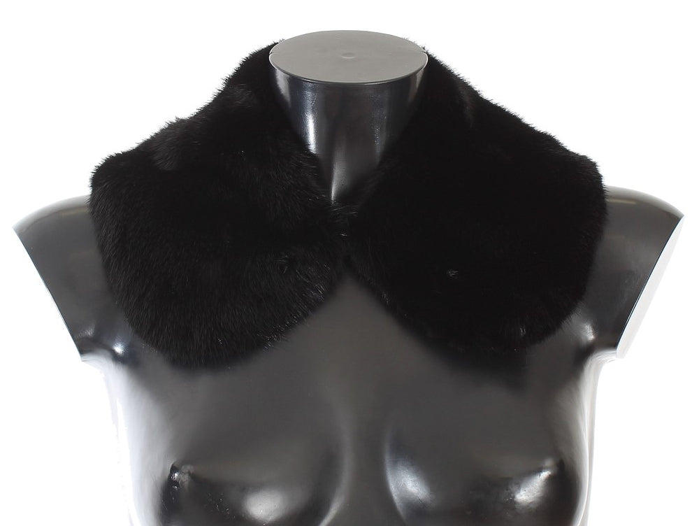Black Mink Fur Shoulder Collar Scarf
