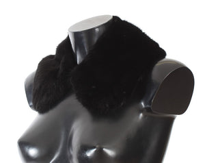 Black Mink Fur Shoulder Collar Scarf