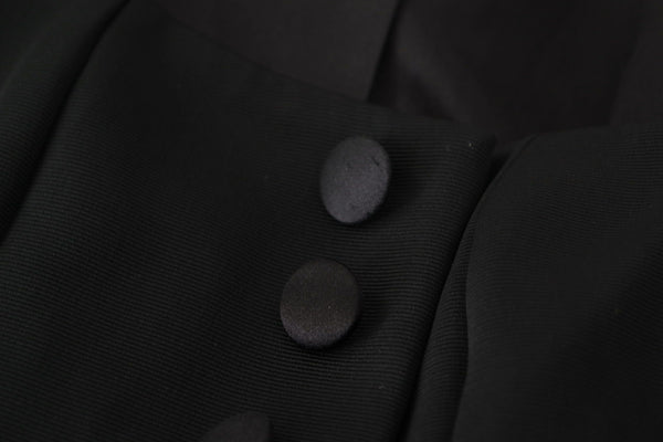 Black Slim Fit Long Sleeves Snap Jacket