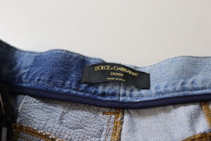 Multicolor Patchwork High Waist Denim Jeans
