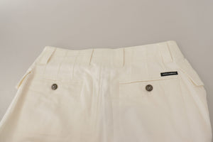 White High Waist Tapered Women Cotton Pants