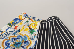 Multicolor Stripes Majolica Bermuda Shorts