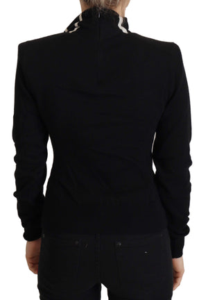 Black Cashmere Turtleneck Pullover Sweater