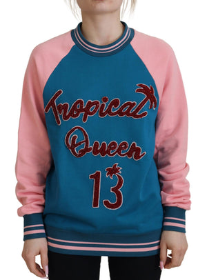 Blue Pink Queen Sequin Crystal Sweater