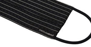 Black White Stripes Elastic Ear Strap One Size Face Mask