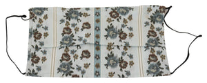White Floral Cotton Pleated Elastic Ear Strap Face Mask