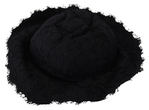 Black Cotton Wide Brim Shade Hat