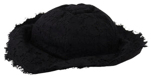 Black Cotton Wide Brim Shade Hat