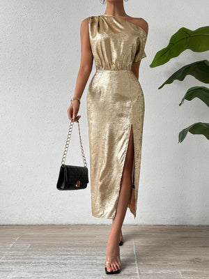 Golden Hour One Shoulder Midi Dress