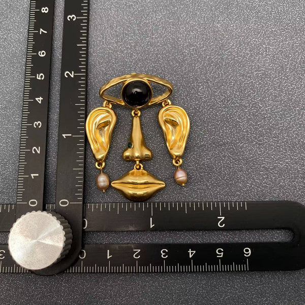 Surrealist Face Charm Statement Earrings