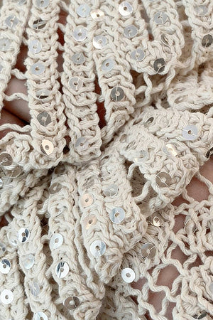Sequin Crochet Knit Sleeveless Top