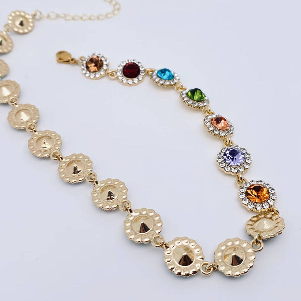 Multicolor Crystal Rhinestone Statement Necklace