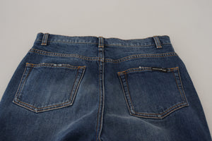 Blue Cotton High Waist Skinny Denim Jeans