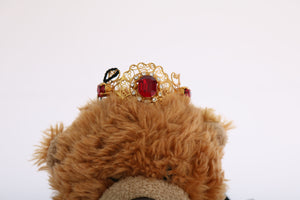 Teddy Bear Gold Crystal  Crown Tiara Diadem Hair Band
