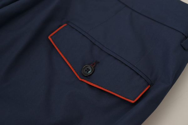 Blue Cotton Chino Formal Pants