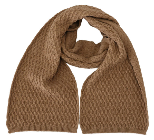 Dark Brown Wrap Shawl Knitted Camel Scarf