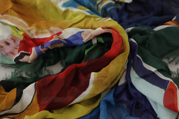 Multicolor Sorrento DG Shawl Fringe Scarf