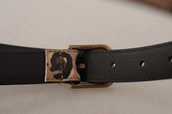 Brown Leopard Print Vintage Metal Waist Buckle Belt