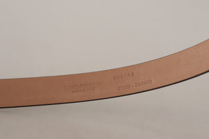 Black Patent Leather Logo Metal Waist Buckle Belt