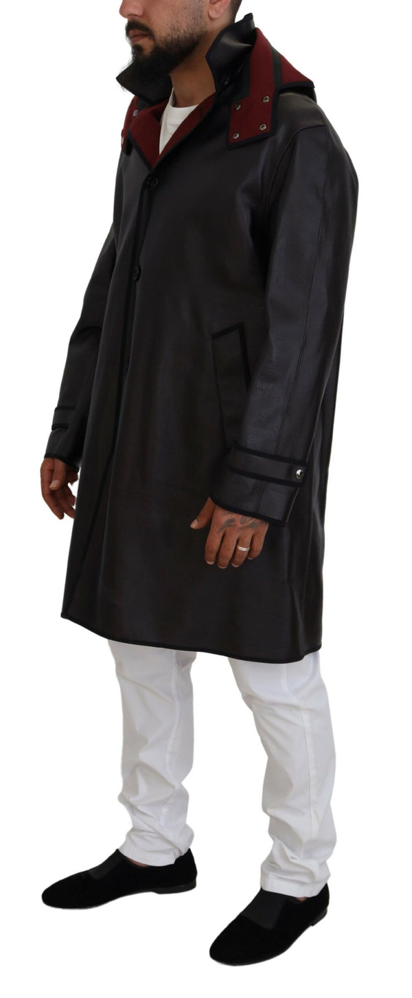 Black Trench Hooded Parka Cotton Jacket