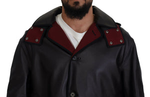 Black Trench Hooded Parka Cotton Jacket