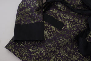 Gold Purple Baroque Jacket Blazer Robe