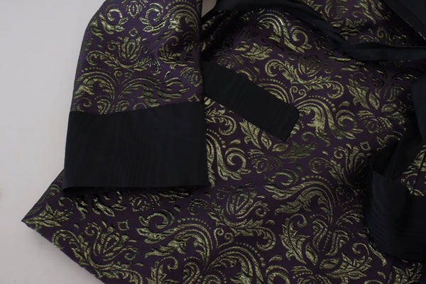 Gold Purple Baroque Jacket Blazer Robe