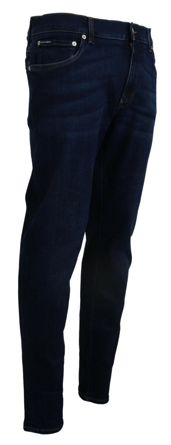 Dark Blue Cotton Denim SKINNY Jeans