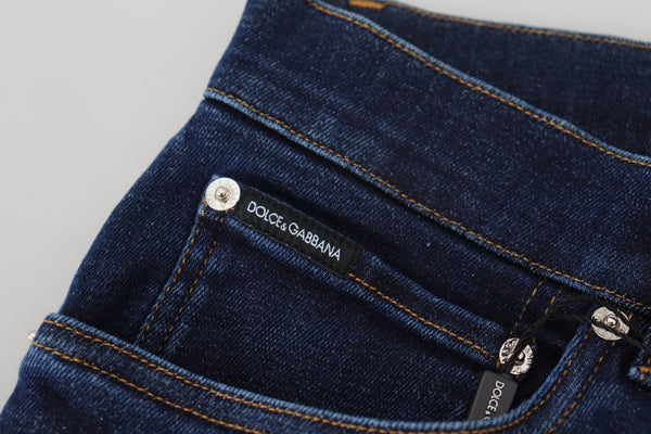 Dark Blue Cotton Denim SKINNY Jeans