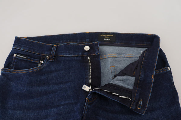 Dark Blue Cotton Denim SKINNY Jeans