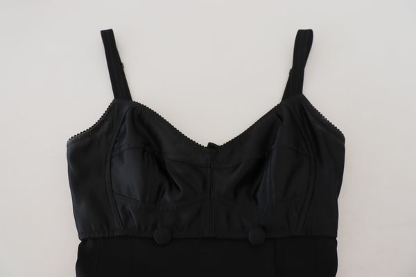 Black Fit Wool Stretch Sheath Mini Dress