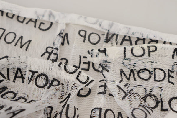 White Logo See Through A-line Mini Skirt